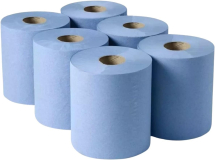 Jangro Blue Centrefeed Roll 2ply 20cm 120mtr Blue x6
