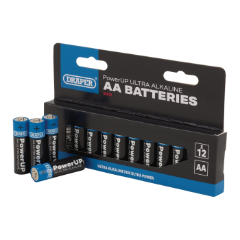 Draper PowerUP Ultra Alkaline AA Batteries (Pack of 12)