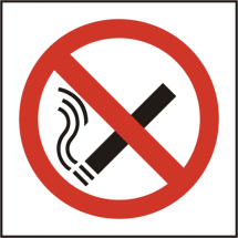 NO SMOKING SYMBOL SAV (PK5) 100MM X 100MM
