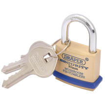 Solid Brass Padlock and 2 Keys with Mushroom Pin Tumblers Hardened Steel Shackle and Bumper, 30mm
