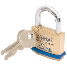Solid Brass Padlock and 2 Keys with Mushroom Pin Tumblers Hardened Steel Shackle and Bumper, 40mm