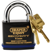 Heavy Duty Padlock and 2 Keys with Super Tough Molybdenum Steel Shackle, 61mm