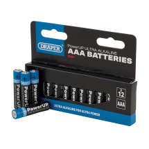 Draper PowerUP Ultra Alkaline AAA Batteries (Pack of 12)