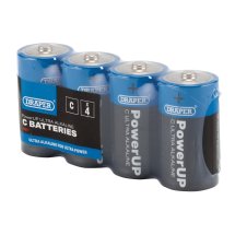 Draper PowerUP Ultra Alkaline C Batteries (Pack of 4)