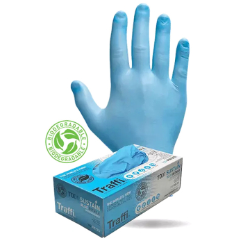 TRAFFI TD01 L BLUE NITRILE GLOVES BOX 100 TRAFFI TD01 L BLUE NITRILE GLOVES BOX 100