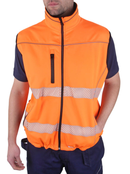 DELTIC HI-VIS ORANGE SOFTSHELL BODYWARMER ORANGE 4XL DELTIC HI-VIS ORANGE SOFTSHELL BODYWARMER ORANGE 4XL