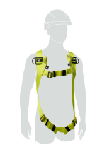 H100 2 POINT 2 LOOP UNIVERSAL SIZE HARNESS YELLOW 140KG