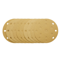 Gold Sanding Discs with Hook & Loop, 150mm, 180 Grit, 15 Dust Extraction Holes (Pack of 10)