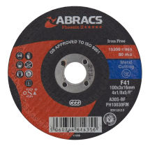 Abracs PHOENIX 100mm x 3mm Cutting Disc FLAT METAL Abracs PHOENIX 100mm x 3mm Cutting Disc FLAT METAL