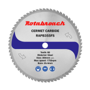 ROTABROACH 355mm Steel Cutting CERMET Dry Cut Blade